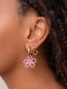 Boucles d'oreilles avec fleur violette