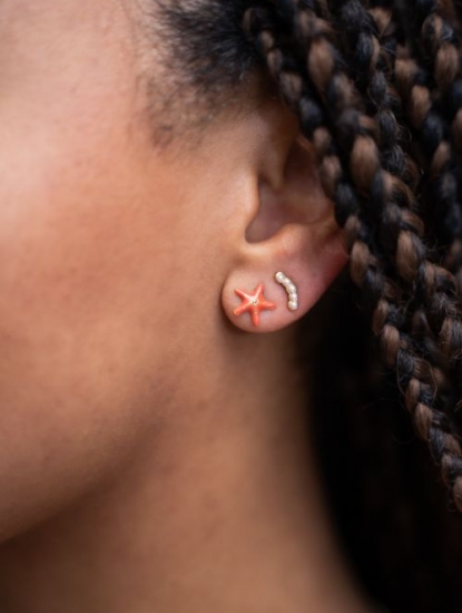 Boucles d'oreilles avec quatre perles