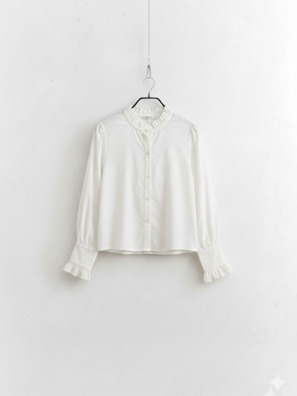 Chemisier blanc volants