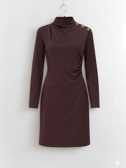 Robe courte boutons dorés