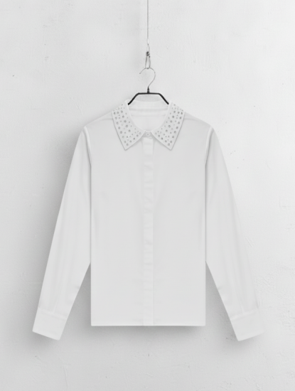 Chemisier col perles