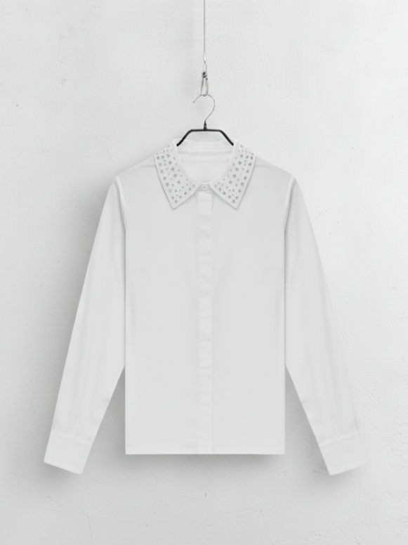 Chemisier col perles