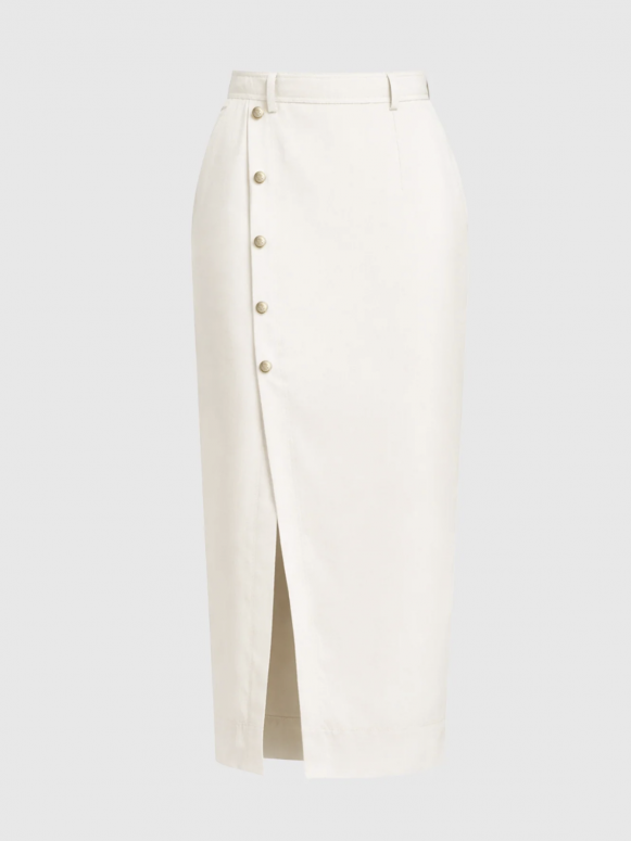 Jupe midi boutons
