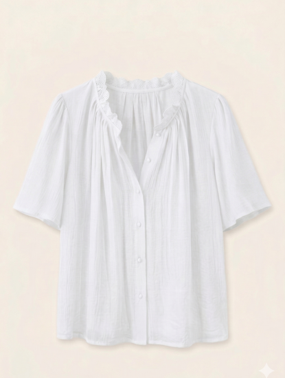 Blouse dentelle col