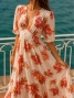 Robe longue fleurie orange